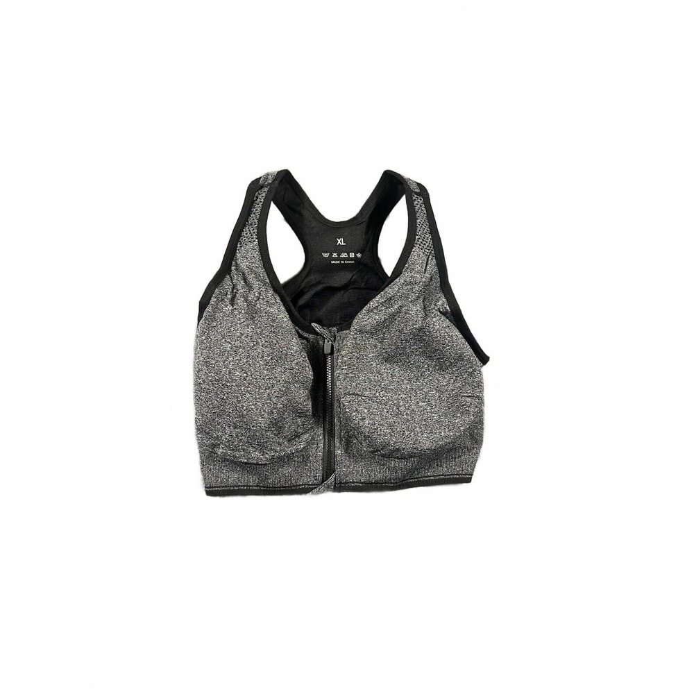 WANAYOU Women's Zip Front Sports Bra XL Post-Surgery Bra,Yoga Sports Bras (Gray) - Picture 2 of 8
